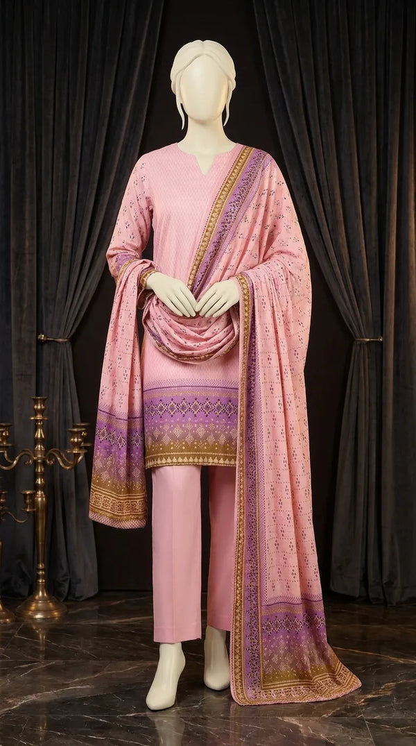3 PC Digital Printed Lawn Suit US610318