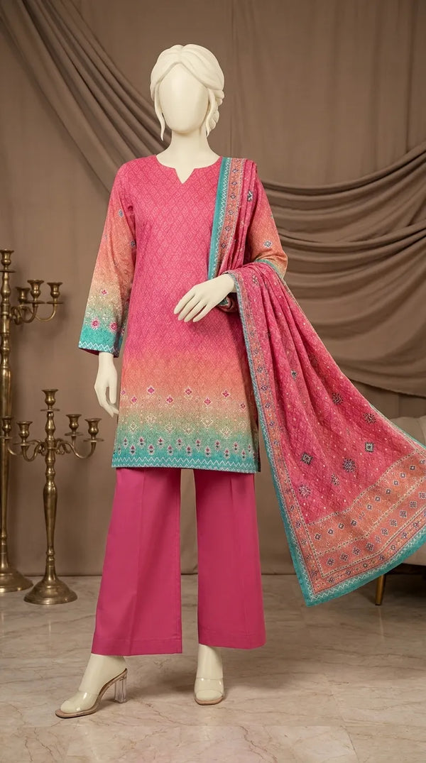 3 PC Digital Printed Lawn Suit US610818