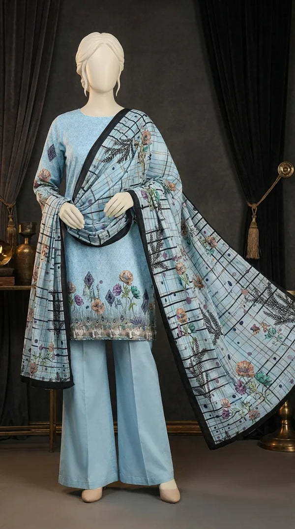 3 PC Digital Printed Lawn Suit US611512