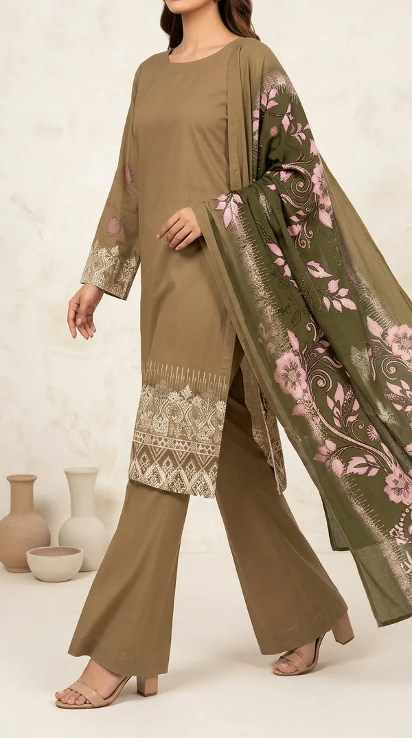 3 PC Digital Printed Lawn Suit US6126