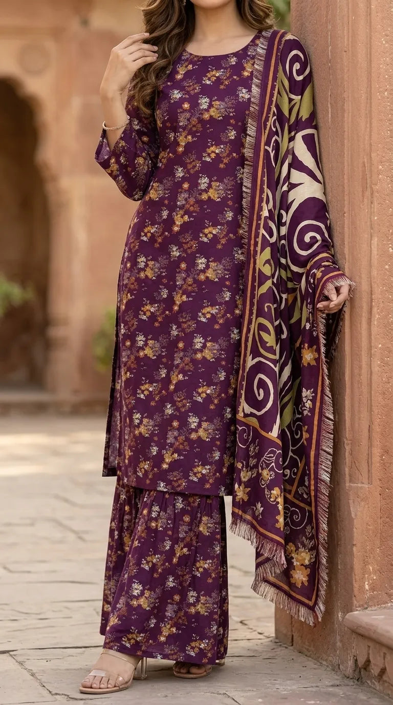 3 PC Digital Printed Lawn Suit US6172