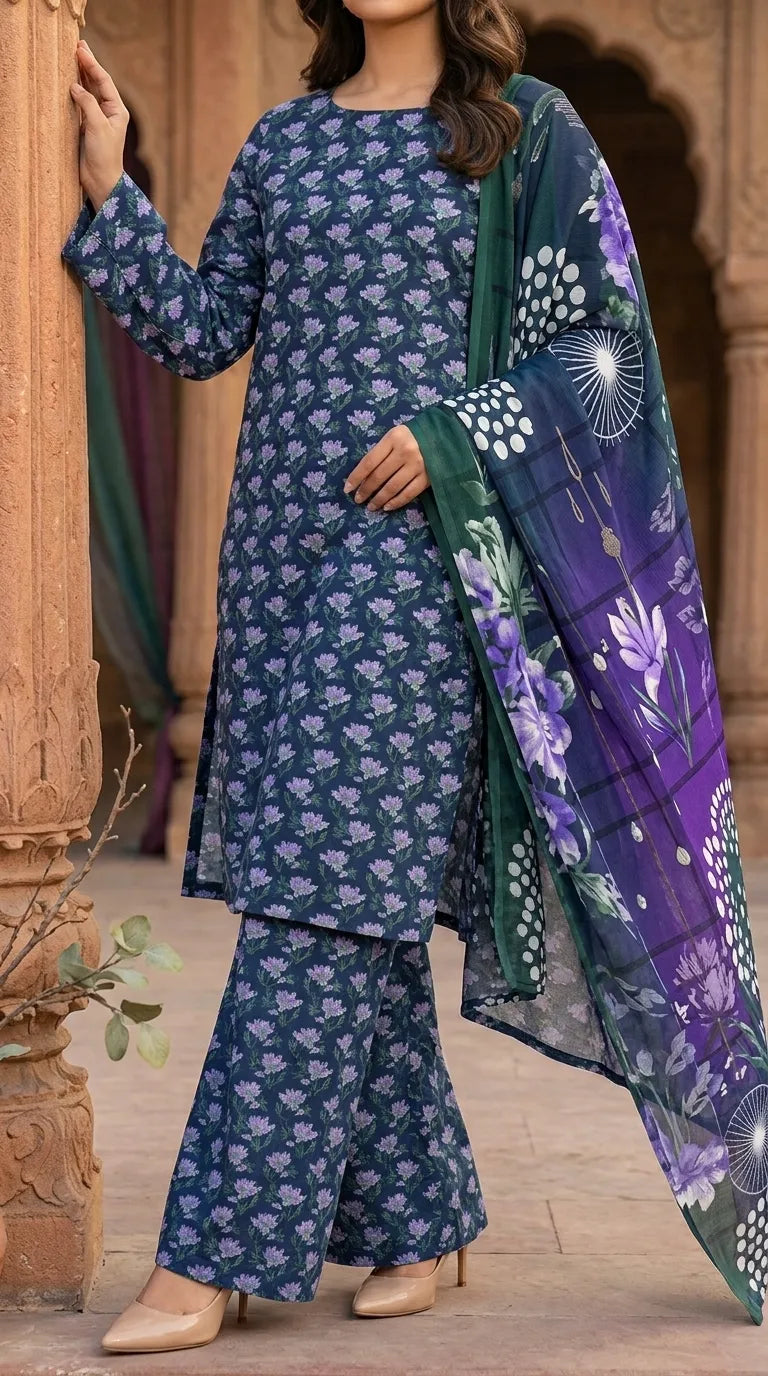 3 PC Digital Printed Lawn Suit US6181