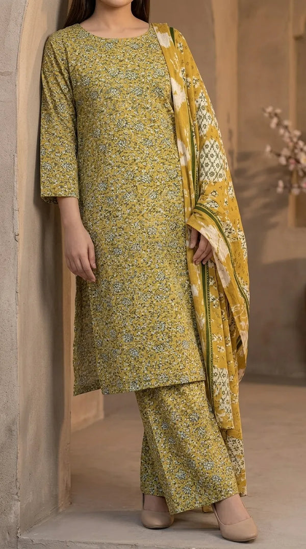 3 PC Digital Printed Lawn Suit US6195