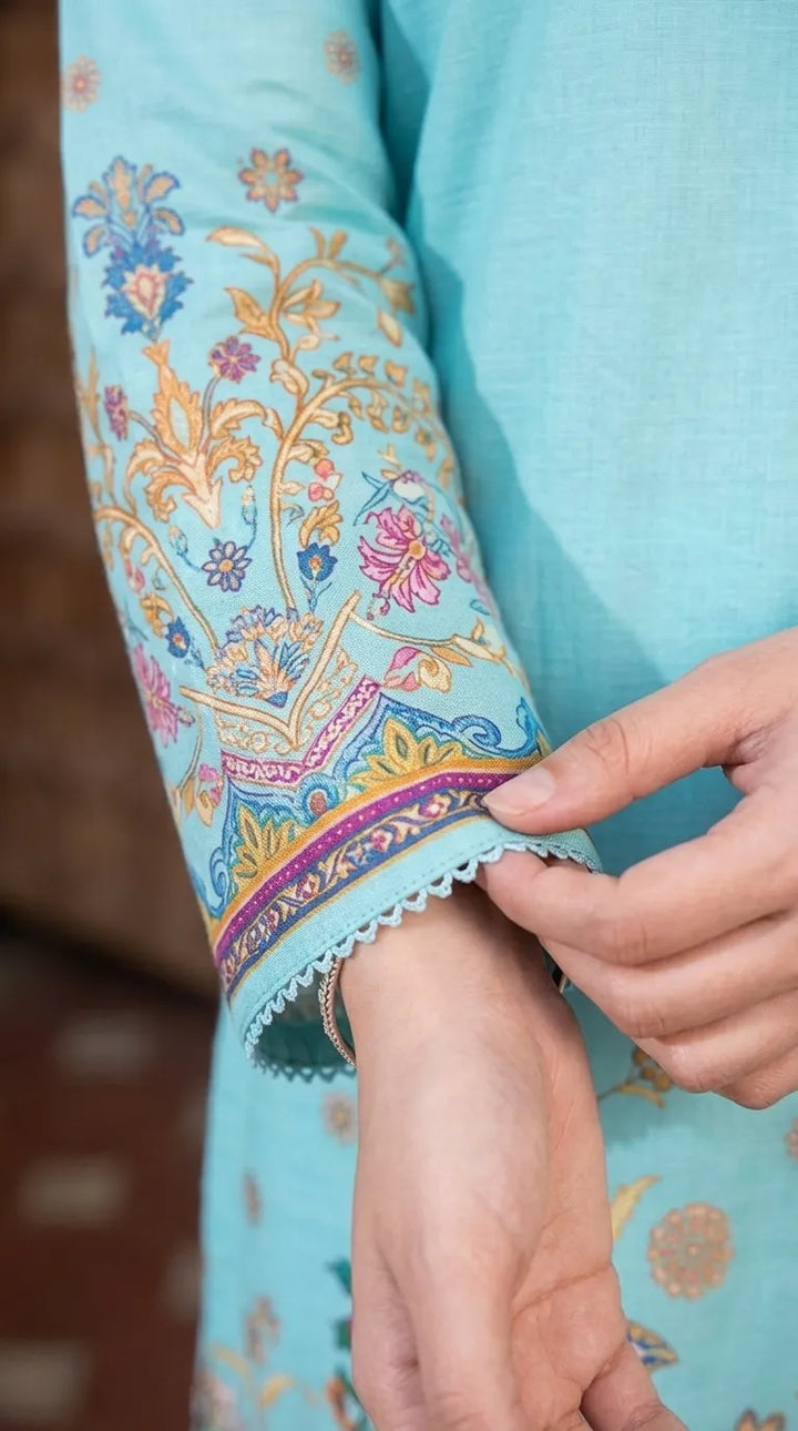 3 PC Unstitched Printed Raw Silk Suit US620717