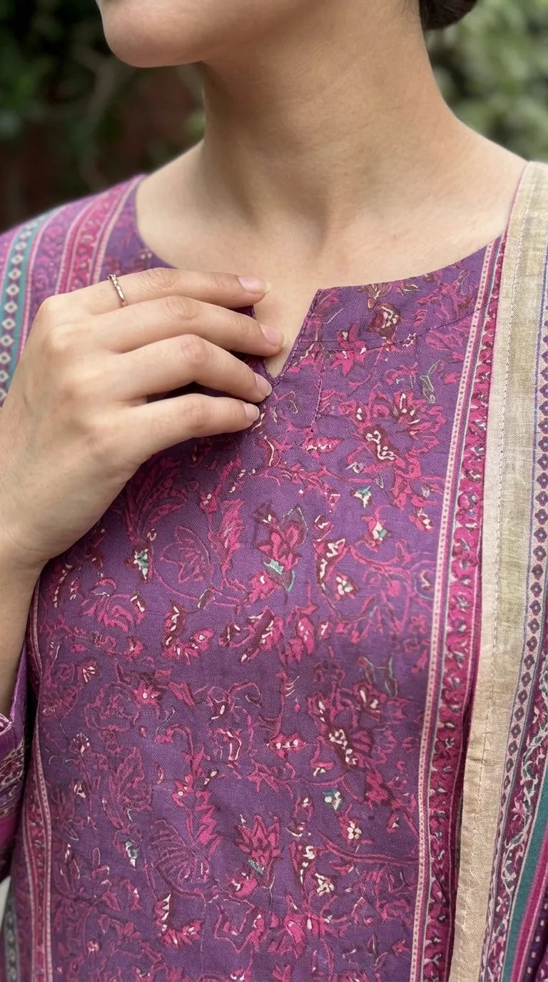 3 PC Unstitched Printed Raw Silk Suit US620805