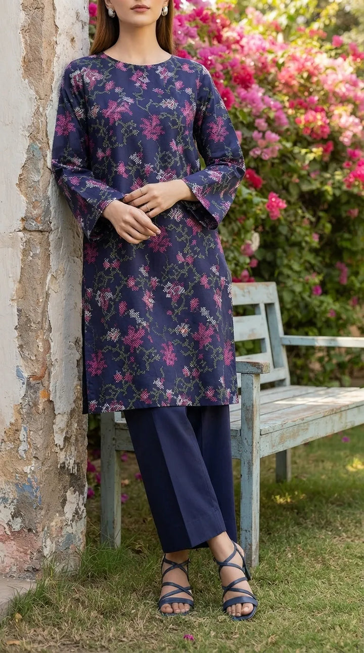 2 PC Unstitched Embellished Lawn Suit US622548