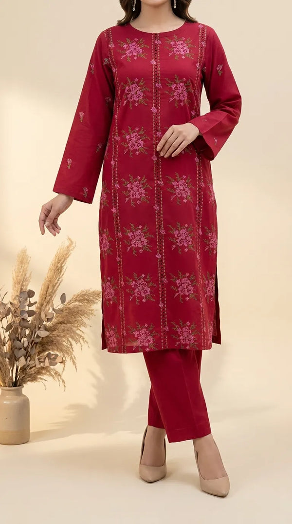 2 PC Unstitched Embellished Lawn Suit US622613