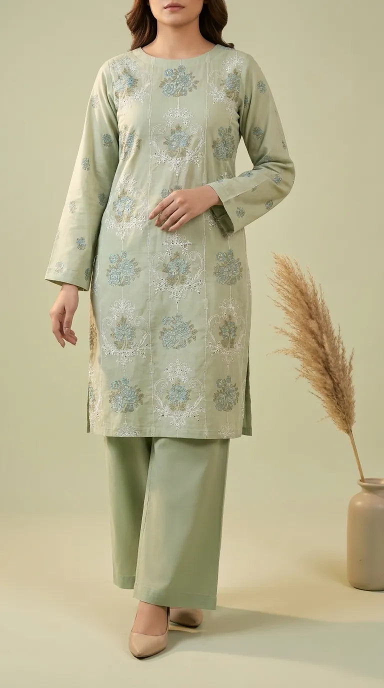 2 PC Unstitched Lawn Suit US622711