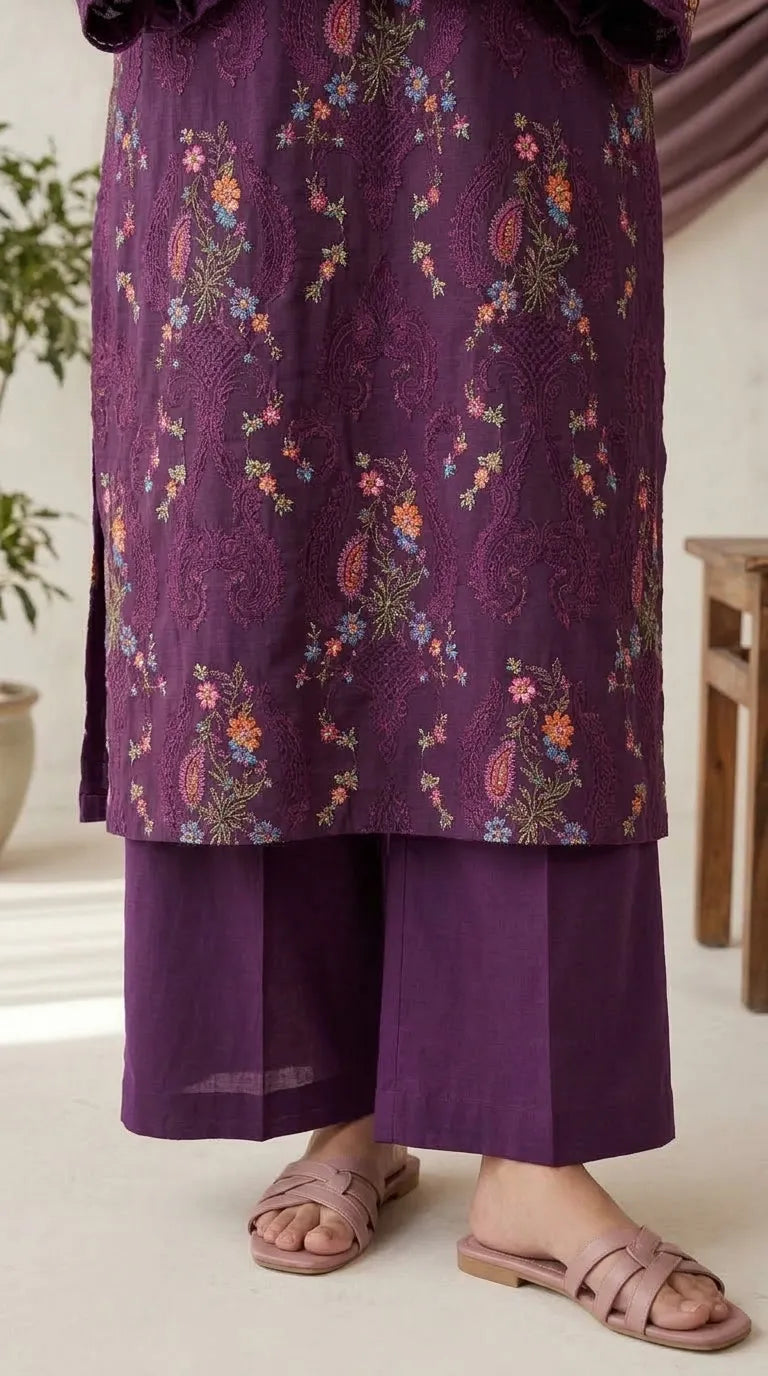 2 PC Unstitched Embellished Lawn Suit US623766