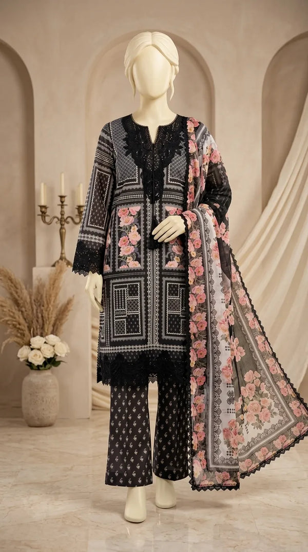 3 PC Digital Printed Lawn Suit US628301