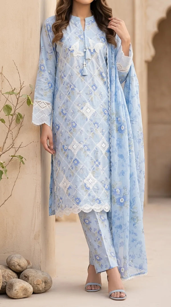 3 PC Digital Printed Lawn Suit US6289