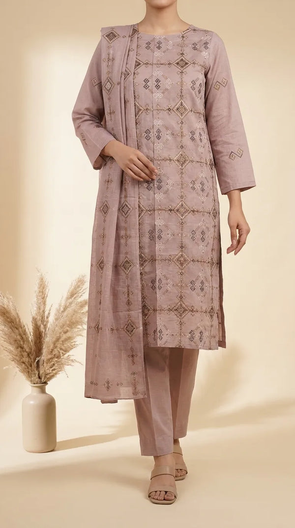 3 PC Unstitched Lawn Suit US646359
