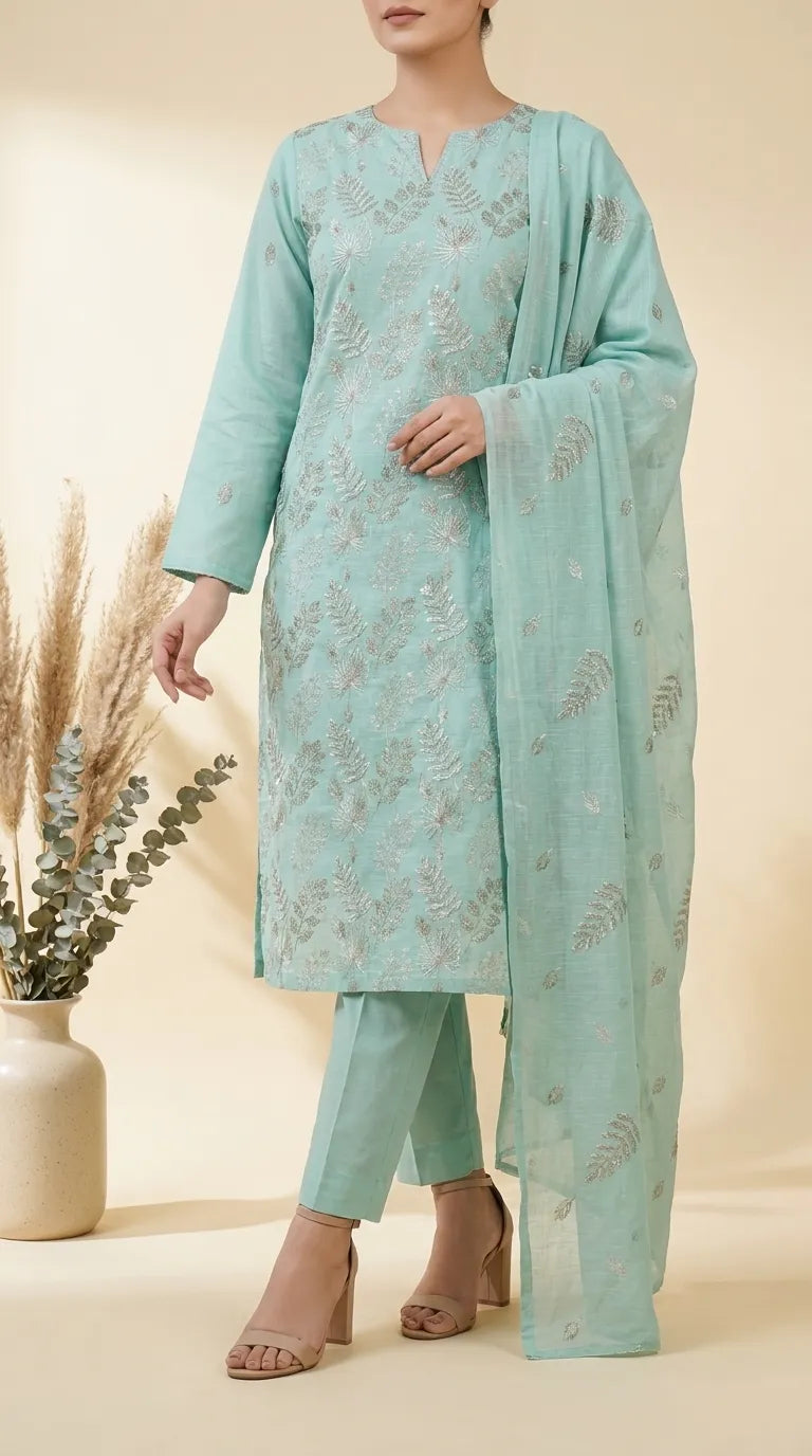 3 PC Unstitched Lawn Suit US646417