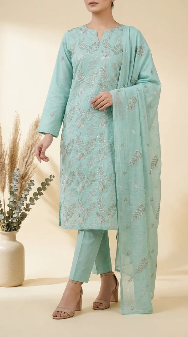 3 PC Unstitched Lawn Suit US646417