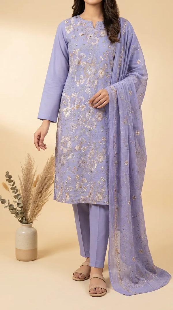 3 PC Unstitched Lawn Suit US646712