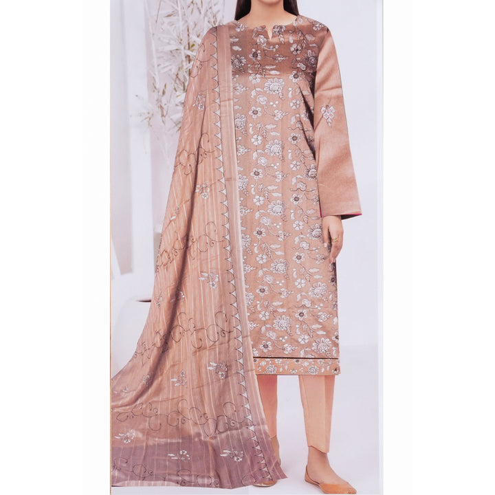 3 PC Embroidered Cambric Suit UW5003