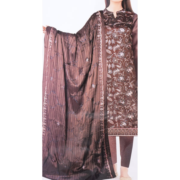 3 PC Embroidered Cambric Suit UW5006