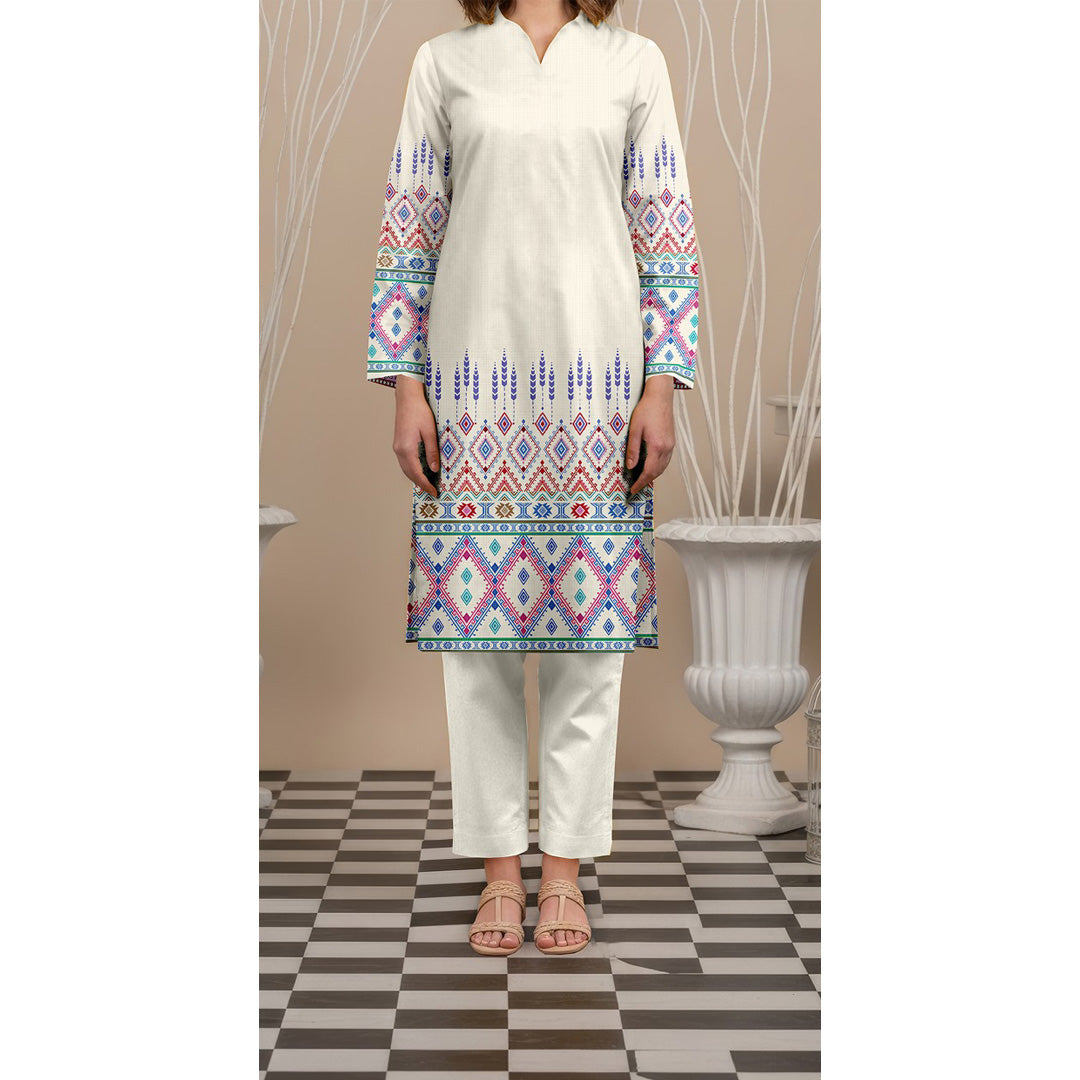 Unstitched Printed Slub Khaddar Shirt UW5008