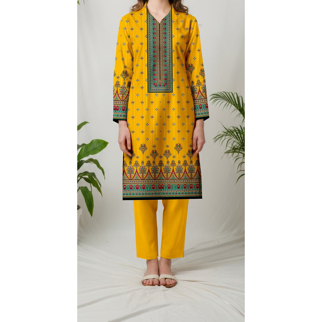 Unstitched Printed Slub Khaddar Shirt UW5010