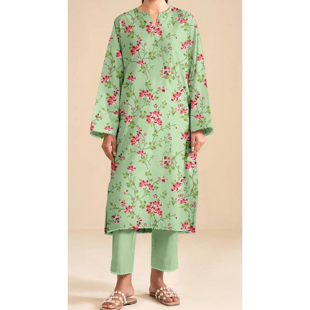 1PC- Unstitched Printed Slub Khaddar Shirt UW5018