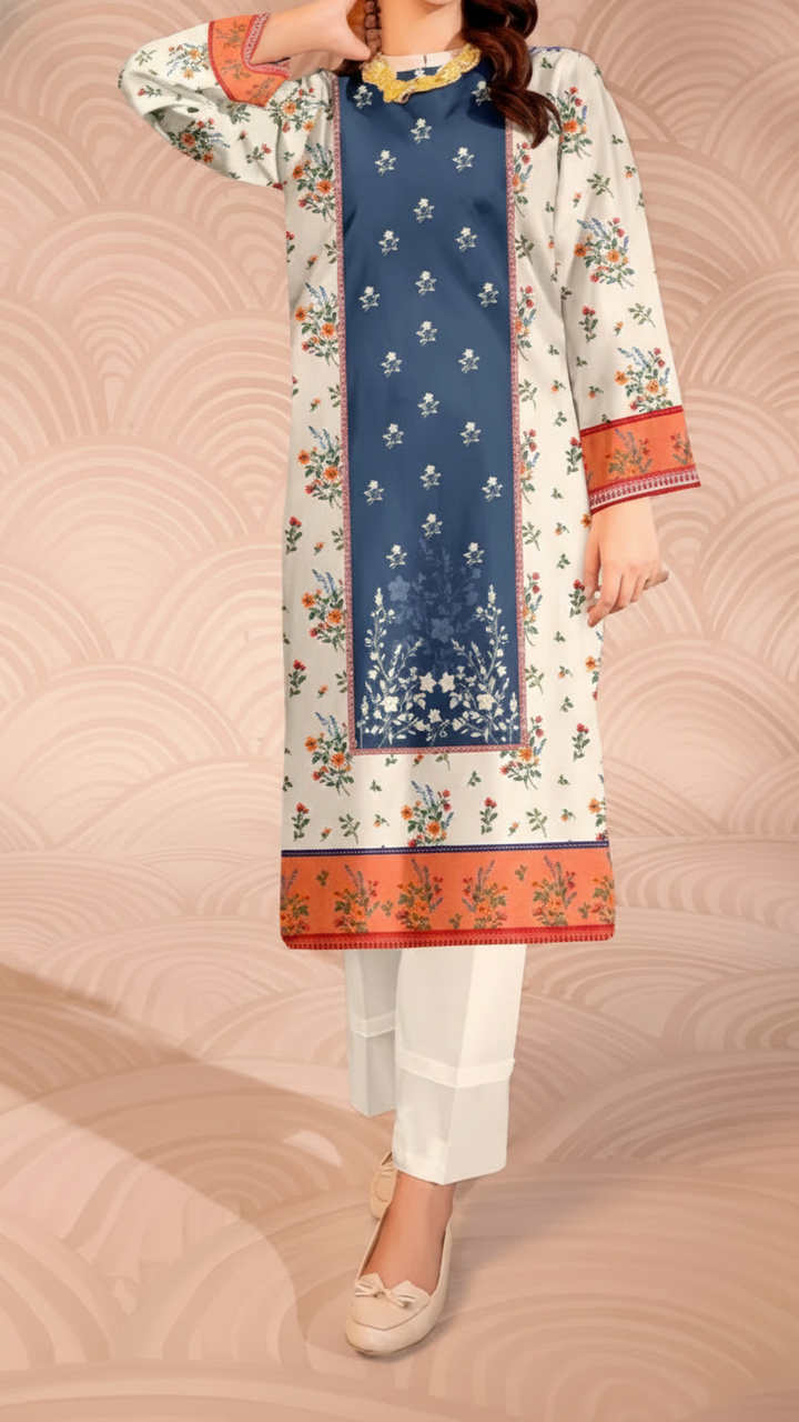 Printed Slub Khaddar Shirt UW5021