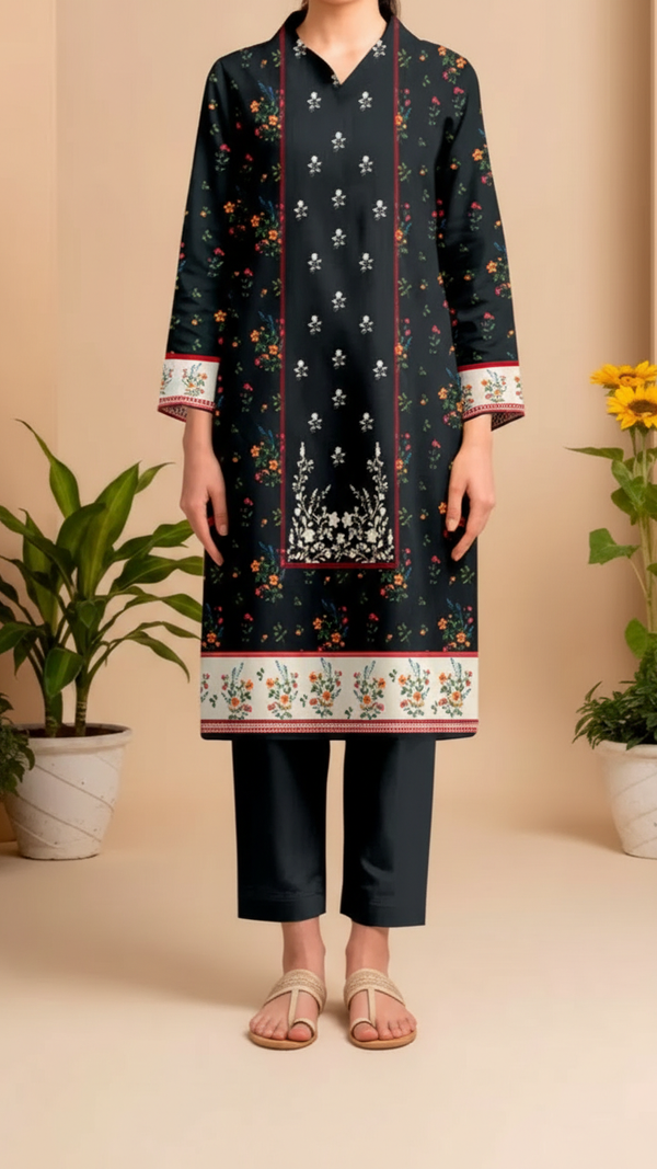 Printed Slub Khaddar Shirt UW5022