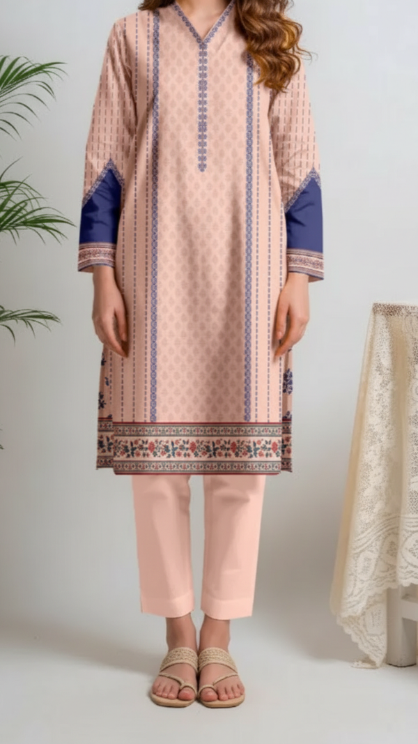 Printed Slub Khaddar Shirt UW5023