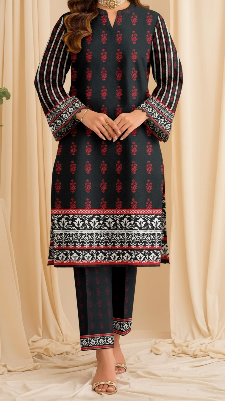 2 PC Printed Slub Khaddar Suit UW5027