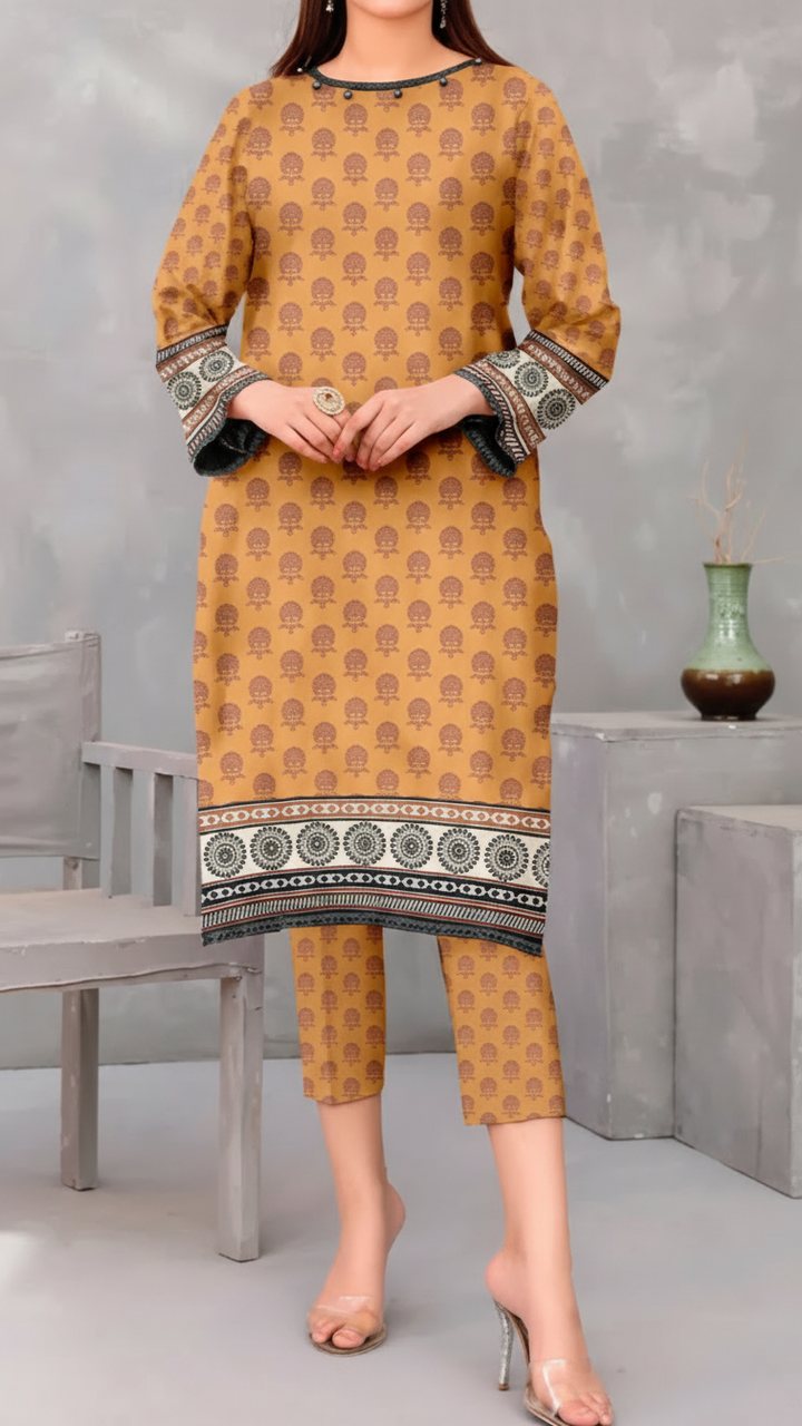 2 PC Printed Slub Khaddar Suit UW5028