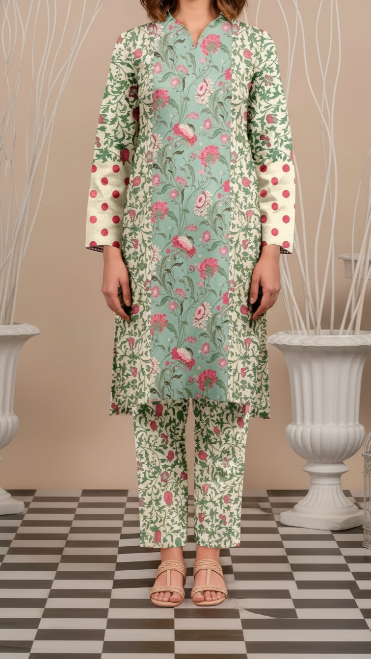 2 PC Printed Slub Khaddar Suit UW5031
