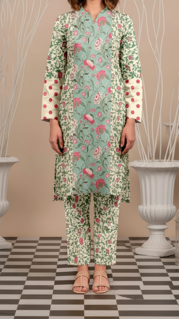 2 PC Printed Slub Khaddar Suit UW5031