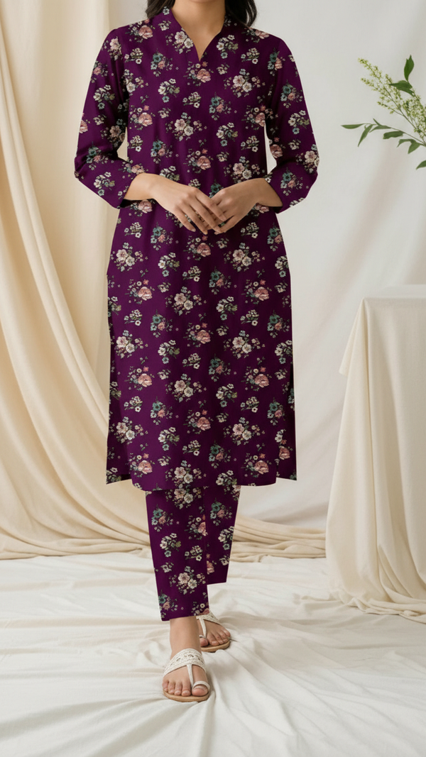 2 PC Unstitched Slub Khaddar Suit UW5039