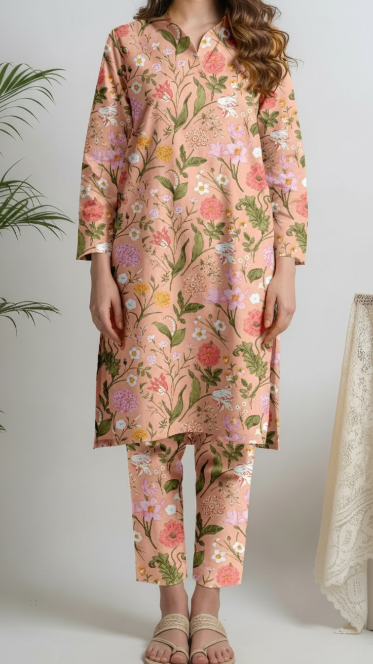 2PC Unstitched Slub Khaddar Suit UW5043