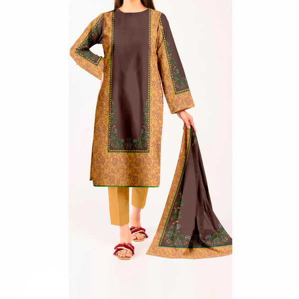 3 PC Printed Slub Khaddar Suit UW5057