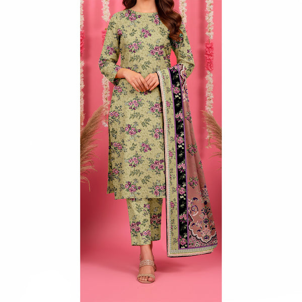3 PC Printed Slub Khaddar Suit UW5058