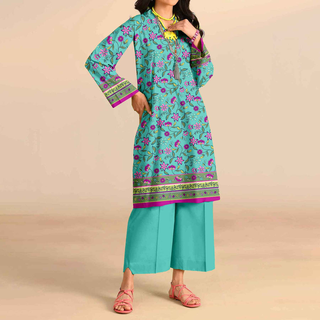 2PC- Unstitched Printed Cotton Cambric suit UW5072