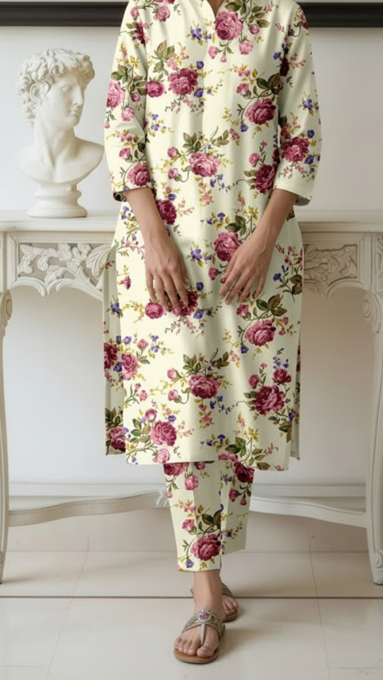 2 PC Unstitched Printed Suit UW5077