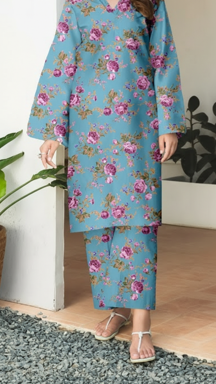 2 PC Unstitched Printed Suit UW5079