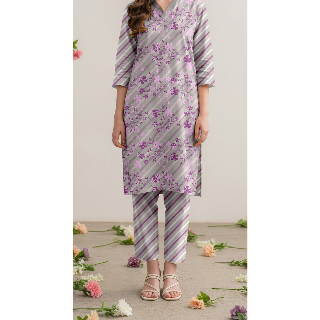 2 PC Unstitched Printed Suit UW5080
