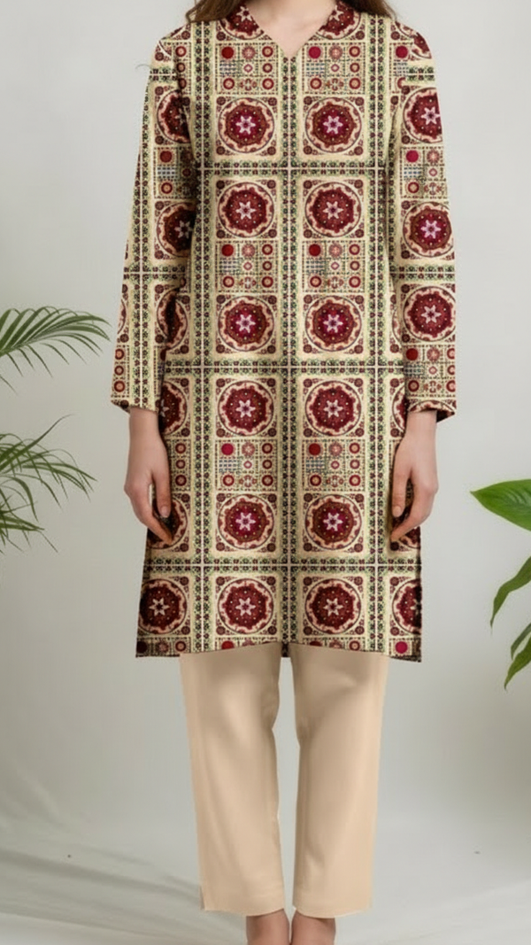 Unstitched Printed Shirt UW5088