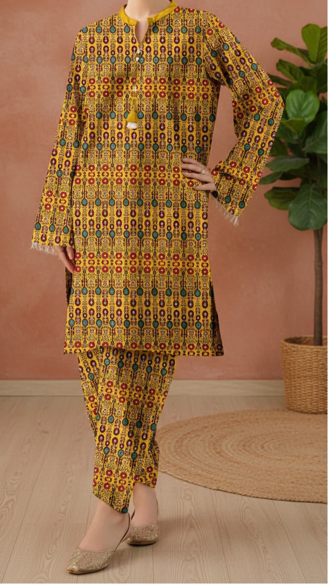 2PC Unstitched Printed suit UW5091