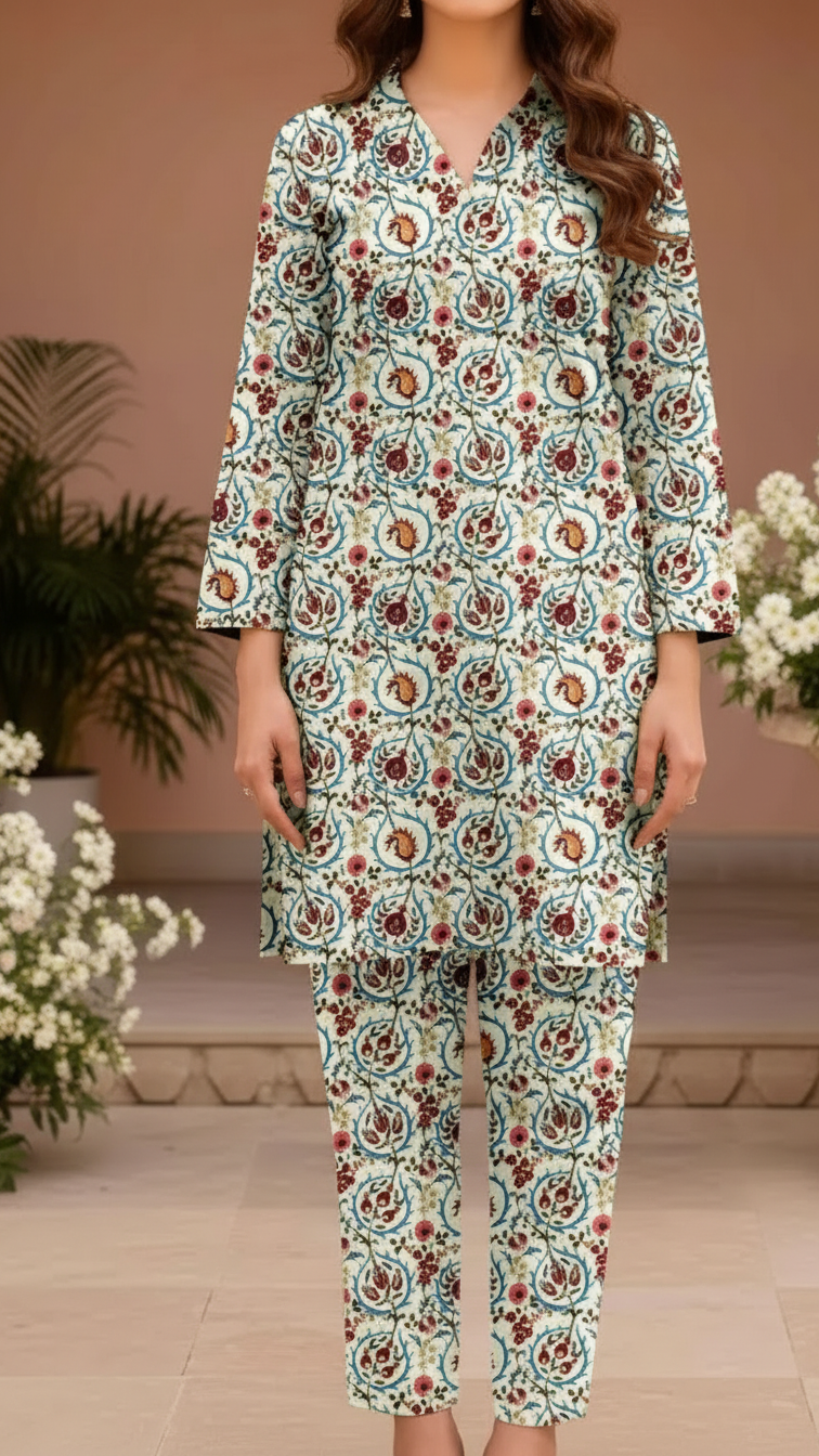 2PC Unstitched Printed suit UW5092