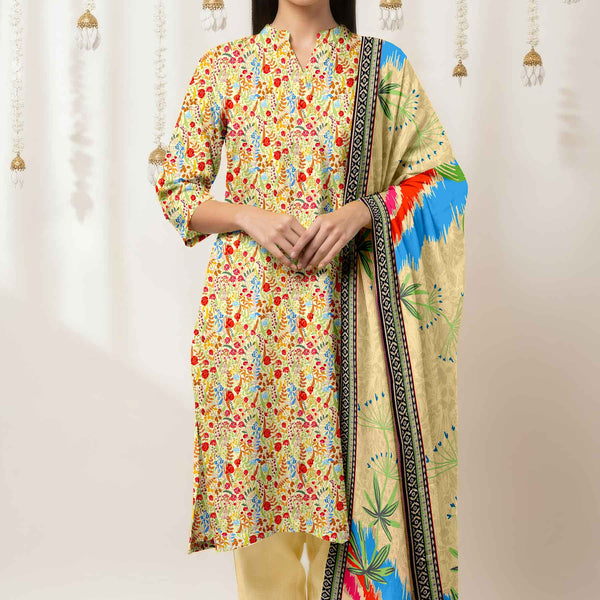 3PC Unstitched Printed Suit UW5095