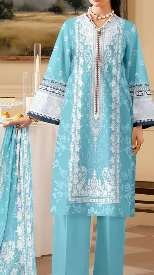 3PC Unstitched Printed Suit UW5096