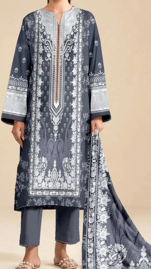 3PC Unstitched Printed Suit UW5097