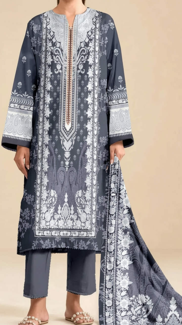 3PC Unstitched Printed Suit UW5097