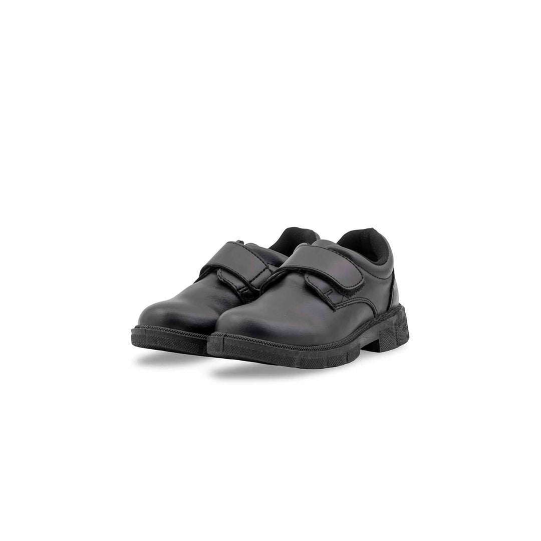Boys Black Velcro Strap School Shoes WKS017