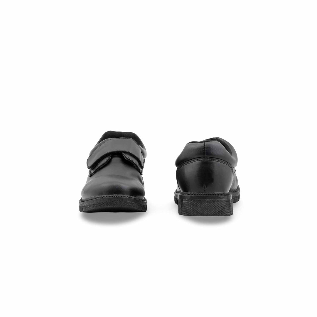 Boys Black Velcro Strap School Shoes WKS018