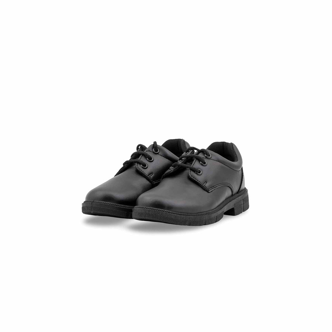 Boys Black Lace Up School Shoes WKS020