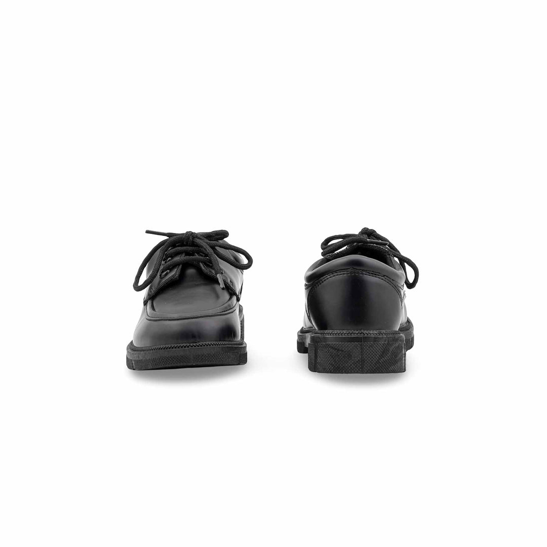 Boys Black Lace Up School Shoes WKS021